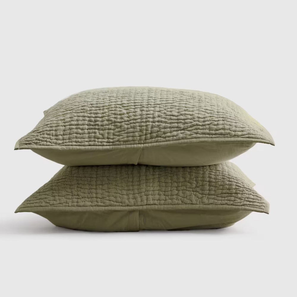 NWOT QUINCE European Linen Euro Sham King Olive 1789